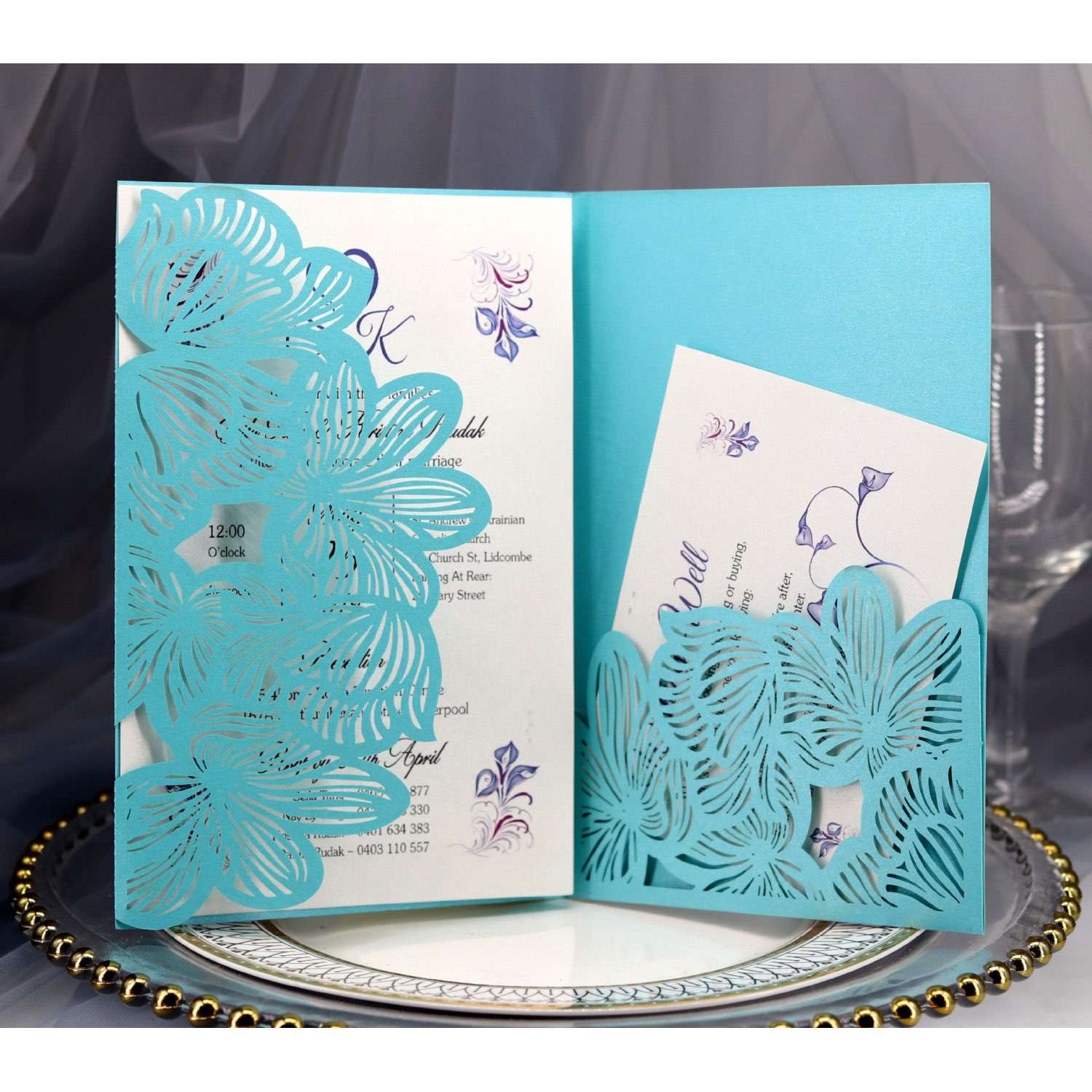 Pocket Invitation Card Thank You Card Golden Business Invitation Card